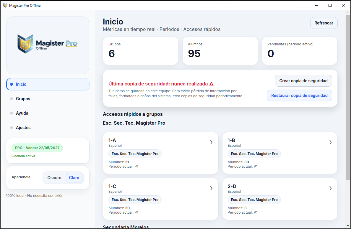 Reportes exportados del sistema